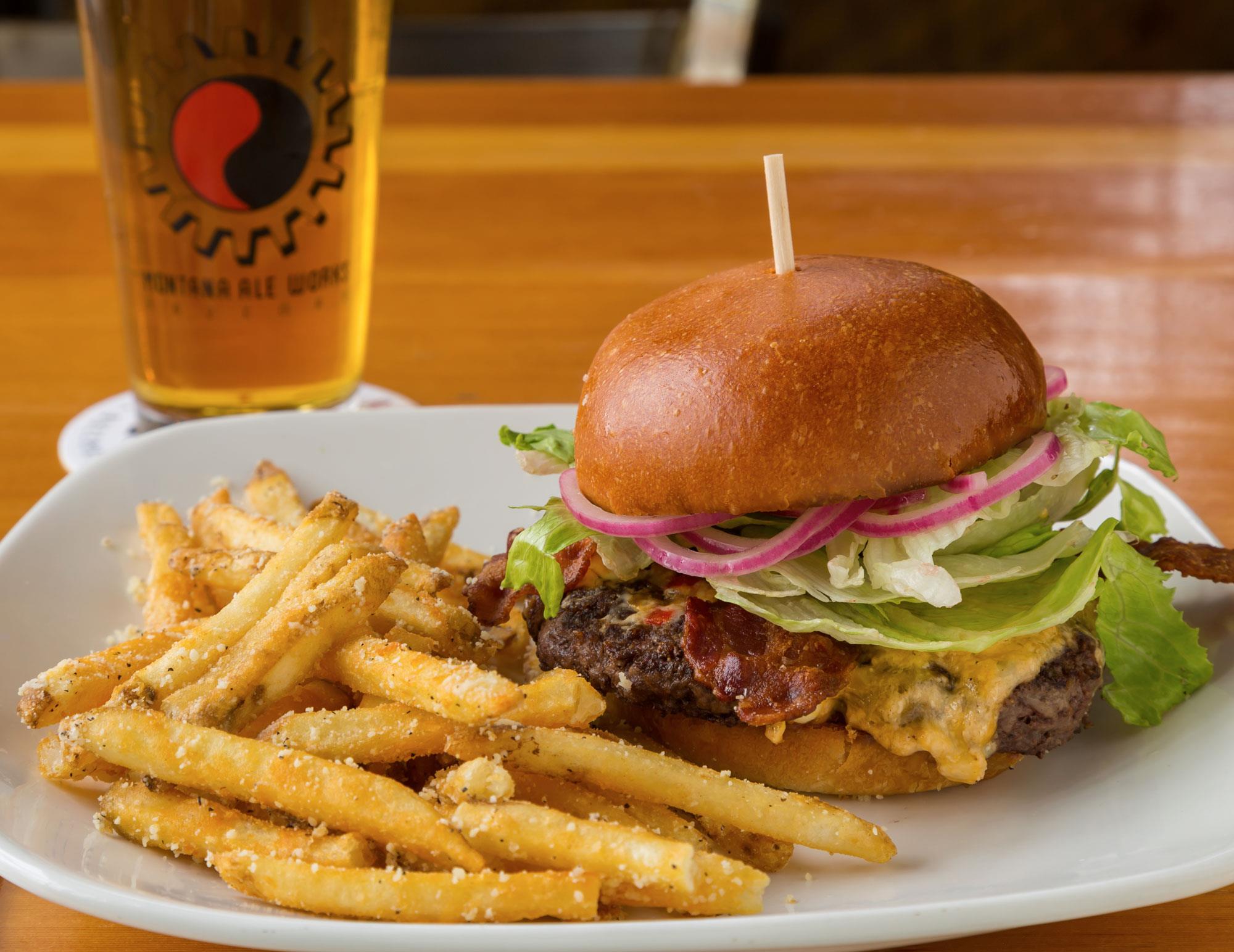 Burger and fries